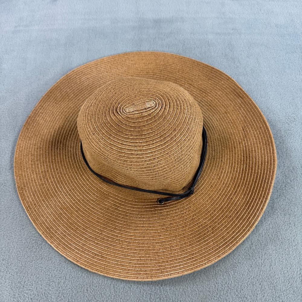 Stone Age Tan Natural Straw Wide Brim Floppy Sun Hat SWT-3640 - Picture 7 of 8
